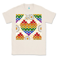 Natural Pride lgbtq hearts and daisy seamless pattern Classic Tee - BundleAndBundleShop