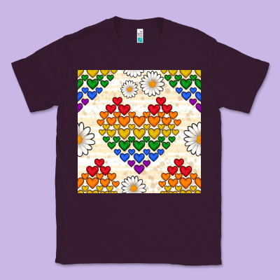Pride Lgbtq Hearts And Daisy Seamless Pattern Classic Tee Designed By Bundleandbundleshop