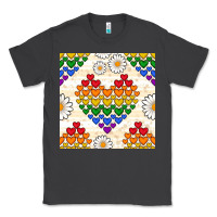 Smoke Pride lgbtq hearts and daisy seamless pattern Classic Tee - BundleAndBundleShop
