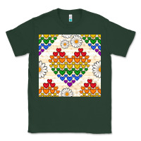 Sports Green Pride lgbtq hearts and daisy seamless pattern Classic Tee - BundleAndBundleShop