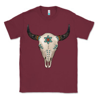 Burgundy Turquoise Bull Skull Classic Tee - Jasminsmagicworld