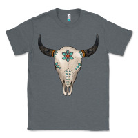 Charcoal Heather Turquoise Bull Skull Classic Tee - Jasminsmagicworld