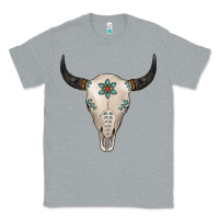 Heather Grey Turquoise Bull Skull Classic Tee - Jasminsmagicworld