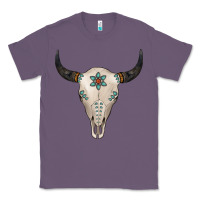 Lavender Turquoise Bull Skull Classic Tee - Jasminsmagicworld