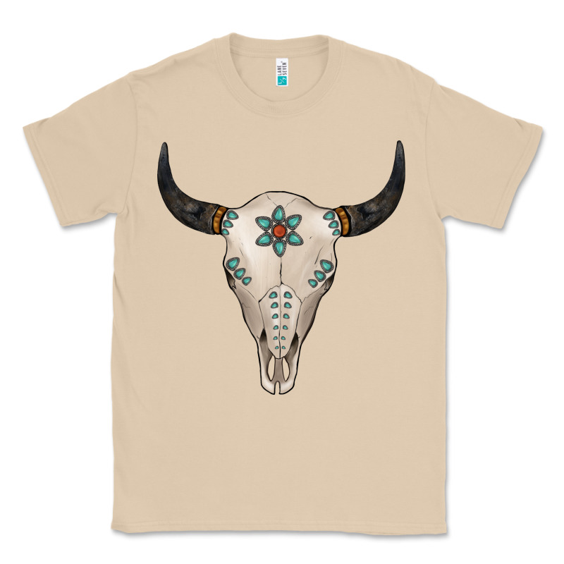 Turquoise Bull Skull Classic Tee by Jasminsmagicworld | Teevron
