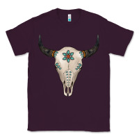 Plum Turquoise Bull Skull Classic Tee - Jasminsmagicworld