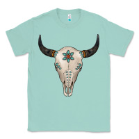 Seafoam Turquoise Bull Skull Classic Tee - Jasminsmagicworld