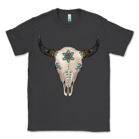 Smoke Turquoise Bull Skull Classic Tee - Jasminsmagicworld