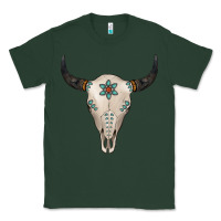 Sports Green Turquoise Bull Skull Classic Tee - Jasminsmagicworld