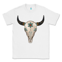 White Turquoise Bull Skull Classic Tee - Jasminsmagicworld