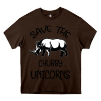 Chocolate Brown save the chubby unıcorns Heavy Core Tee - Bettercallsaul