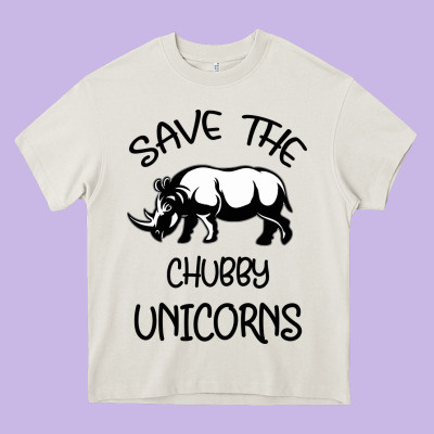 Save The Chubby Unıcorns Heavy Core Tee Designed By Bettercallsaul