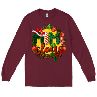 Burgundy mimi claus christmas Long Sleeve Tee - BarkalooDesign