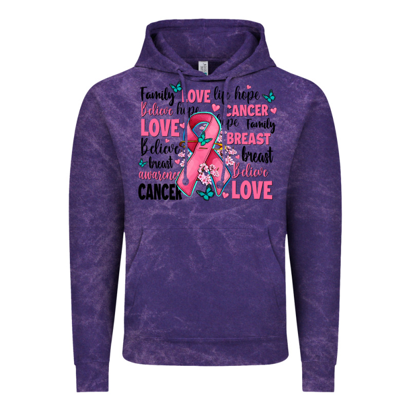 Breast Cancer Ribbons With Cancer Words Vintage Hoodie by AdoDesignShop | Teevron