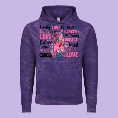 Breast Cancer Ribbons With Cancer Words Vintage Hoodie Designed By Adodesignshop