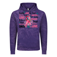Cloud Purple breast cancer ribbons with cancer words Vintage Hoodie - AdoDesignShop