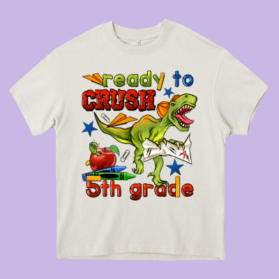 Ready To Crush 5th Grade Heavy Core Tee Designed By Bundleandbundleshop