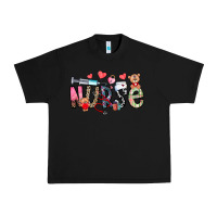 Black Nurse Valentines Day Urban Heavy Tee - CowhideDigitalArt