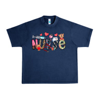Navy Nurse Valentines Day Urban Heavy Tee - CowhideDigitalArt