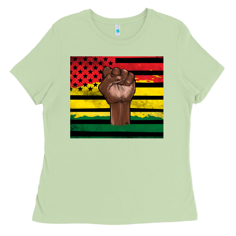 Juneteenth American Flag Ladies Tee by Artiststas | Teevron