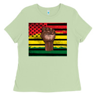 Matcha Juneteenth American flag Ladies Tee - Artiststas