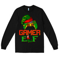 Black Christmas gamer elf Long Sleeve Tee - BarkalooDesign