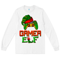 White Christmas gamer elf Long Sleeve Tee - BarkalooDesign