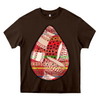 Chocolate Brown african fabric pattern teardrop earrings 3 Heavy Core Tee - BundleAndBundleShop