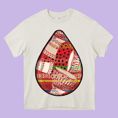 African Fabric Pattern Teardrop Earrings 3 Heavy Core Tee Designed By Bundleandbundleshop