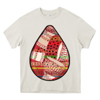 Cream african fabric pattern teardrop earrings 3 Heavy Core Tee - BundleAndBundleShop