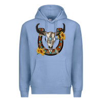 Bull Skull With Horseshoe Premium Hoodie | Teevron