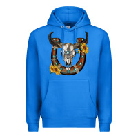 True Royal bull skull with horseshoe Premium Hoodie - RanaPortraitStore