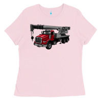 Bubblegum Pink crane truck Ladies Tee - Artiststas