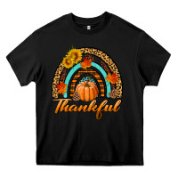 Black thankful pumpkin rainbow Heavy Core Tee - BundleAndBundleShop