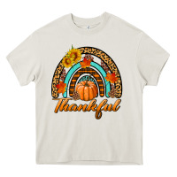Cream thankful pumpkin rainbow Heavy Core Tee - BundleAndBundleShop