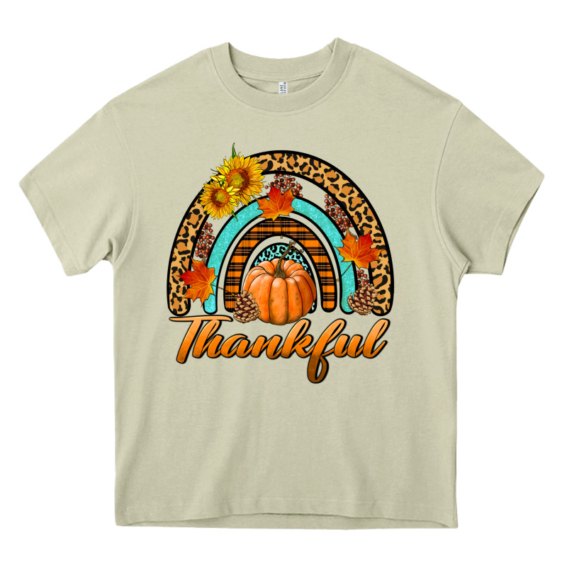 Thankful Pumpkin Rainbow Heavy Core Tee by BundleAndBundleShop | Teevron