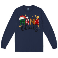 Navy mama Claus Christmas Long Sleeve Tee - BarkalooDesign