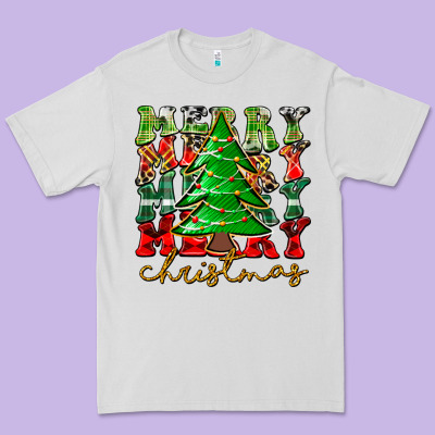Merry Christmas Tree Premium Tee Designed By Cowhidedigitalart
