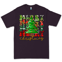 Plum Merry Christmas Tree Premium Tee - CowhideDigitalArt