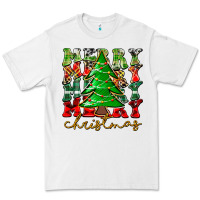White Merry Christmas Tree Premium Tee - CowhideDigitalArt