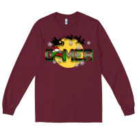 Burgundy Christmas gamer Long Sleeve Tee - BarkalooDesign