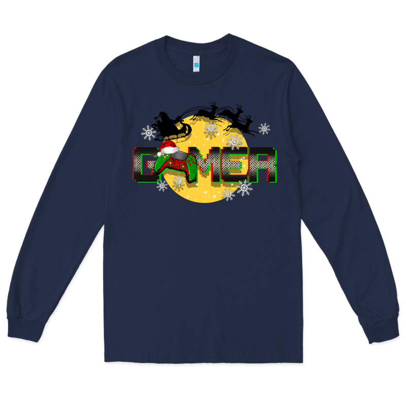 Christmas Gamer Long Sleeve Tee by BarkalooDesign | Teevron
