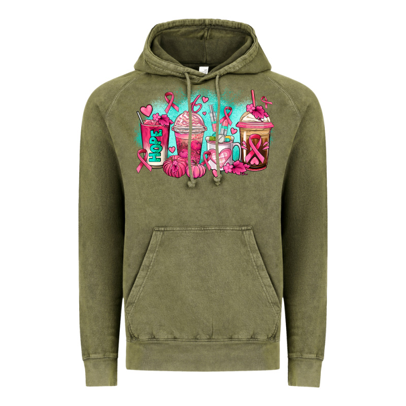 Breast Cancer  Coffee Cups Vintage Hoodie by AdoDesignShop | Teevron