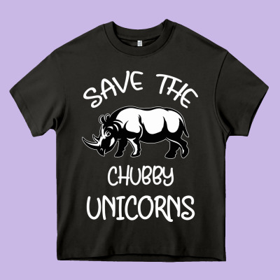 Save The Chubby Unıcorns Heavy Core Tee Designed By Bettercallsaul