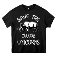 Black save the chubby unıcorns Heavy Core Tee - Bettercallsaul