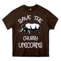 Chocolate Brown save the chubby unıcorns Heavy Core Tee - Bettercallsaul