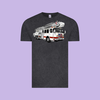 White Fire Truck Vintage Tee Designed By Artiststas