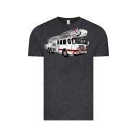 Vintage Black White Fire Truck Vintage Tee - Artiststas