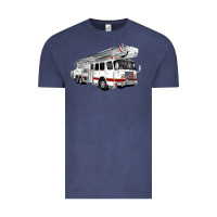 Vintage Denim White Fire Truck Vintage Tee - Artiststas