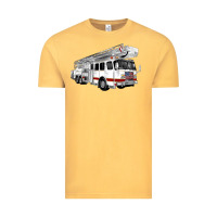 Vintage Mustard White Fire Truck Vintage Tee - Artiststas